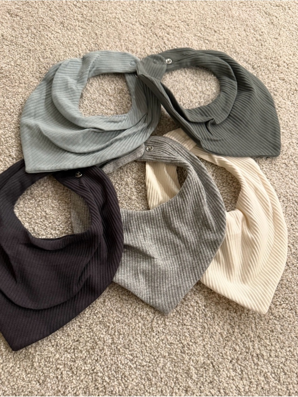 Baby Ribbed Bib Set - Neutral Tones